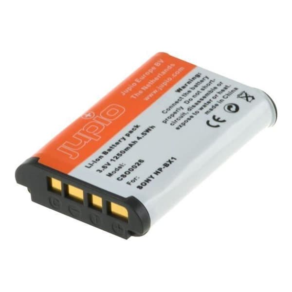 JUPIO-batteri för Sony NP-BX1 Svart - Kapacitet 1250mAh - Litium-Ion-teknik