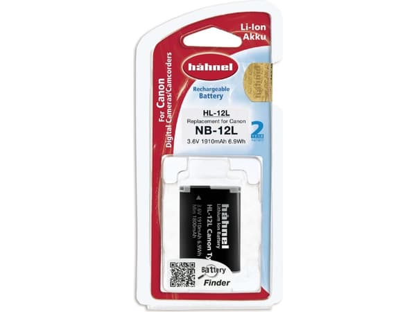 Hahnel HL-12L, Canon, 1910 mAh, 3,6 V, Lithium-Ion (Li-Ion)
