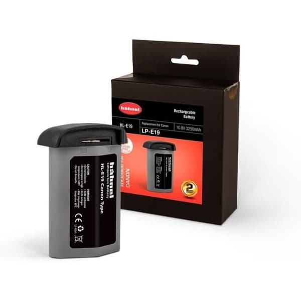 Batteri Li-Ion Hähnel HL-E19 - Canon EOS 1D X Mark II/III - 3250 mAh - 10,8 Volt - Svart