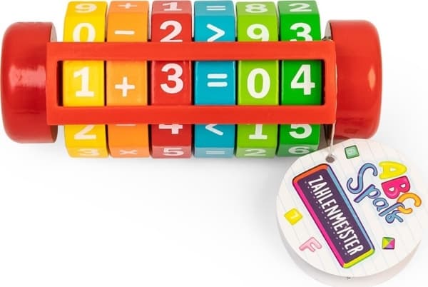 abc wooden math roller for learning to count