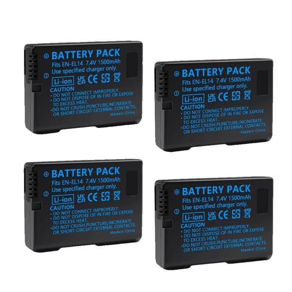PALO EN-EL14 Kamera Batteri, Standard Genopladelig, CE Certificeret,4 stk batteri