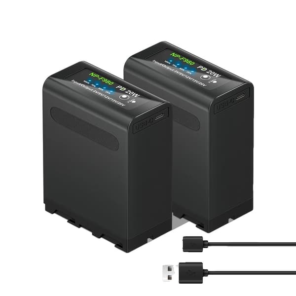 Genopladeligt kamera batteri, 10800mAh kapacitet, PD20W hurtigopladning,NP-F980X2