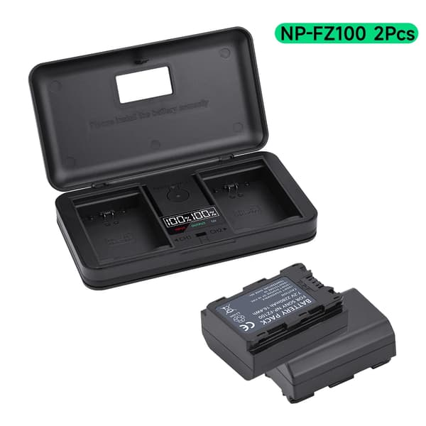 PALO NP-FZ100 Akun, 2280mAh Kapasiteetti, Yhteensopiva Sony Kameroiden Kanssa,2 kpl ja laturi