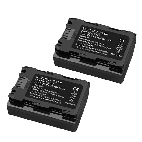 PALO NP-FZ100 Batteri, 2280mAh Kapacitet, Kompatibel med Sony Kameraer,2 stk. batteri
