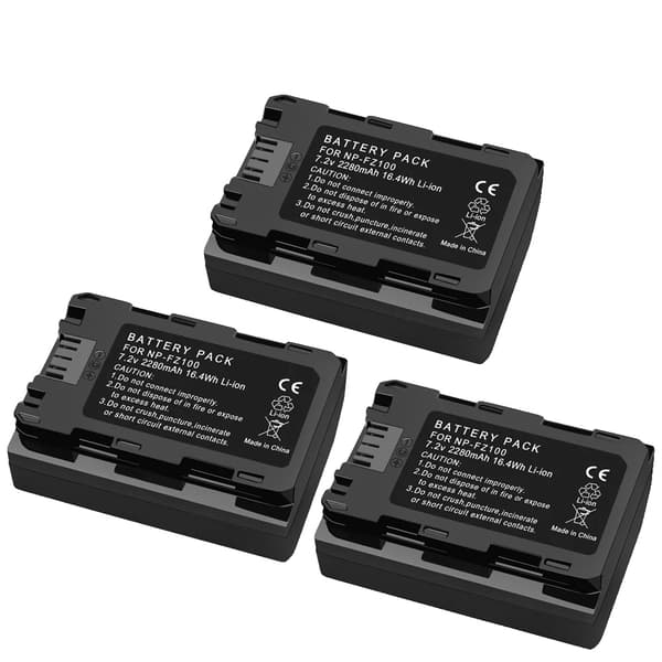PALO NP-FZ100 Batteri, 2280mAh Kapacitet, Kompatibel med Sony Kameraer,3 stk. batteri