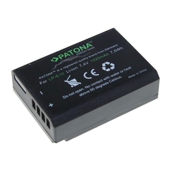 PATONA Premium Series 1020mAh Li-Ion-batteri för Canon EOS 1200, 1300, 1500, 2000, 3000, 4000, Kiss X80, Kiss X90,...