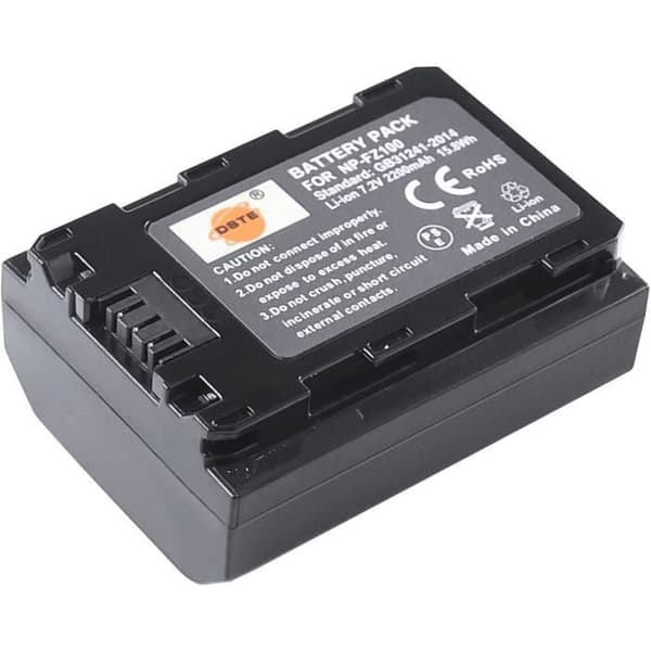 DSTE 2-pack NP-FZ100 FZ100 ersatzbatteri och DC167E rese-laddare kompatibel med Sony A7R3 A7R III 7R III 7R3