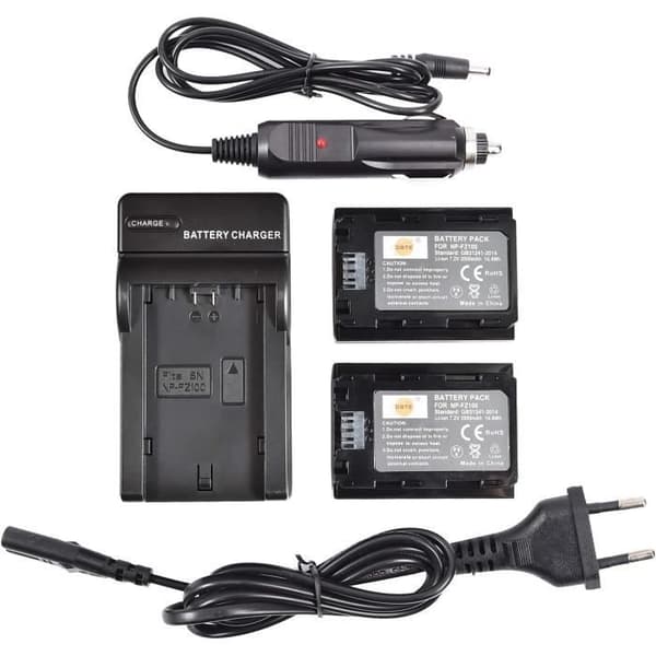 DSTE 2-pack NP-FZ100 FZ100 ersatzbatteri och DC167E rese-laddare kompatibel med Sony A7R3 A7R III 7R III 7R3