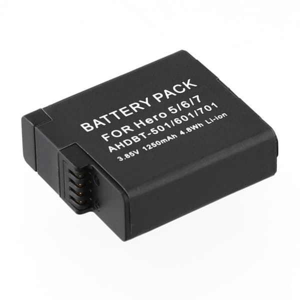 Batteri til GoPro Hero 7 6 5 3,85V 1250mAh AHDBT-501 601 701 erstatningsbatteri