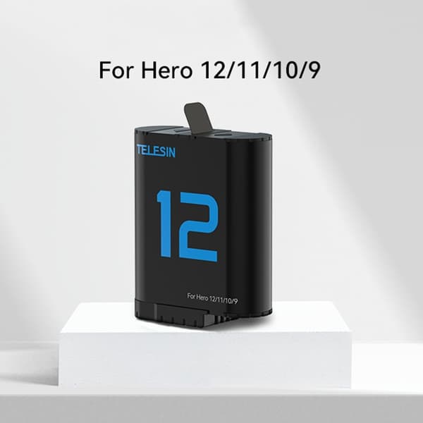 TELESIN S0-BCG-04-TGP til GoPro Hero 12/11/10/9 opladningsetui med 2 batterier