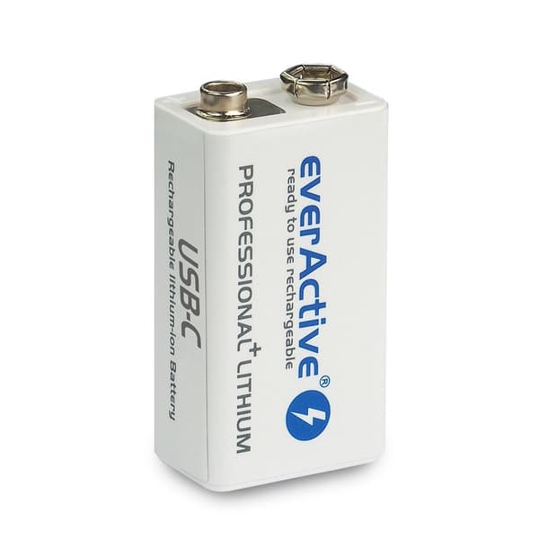 Genopladeligt batteri everActive 6F22/9V Li-ion 550 mAh med USB TYPE C