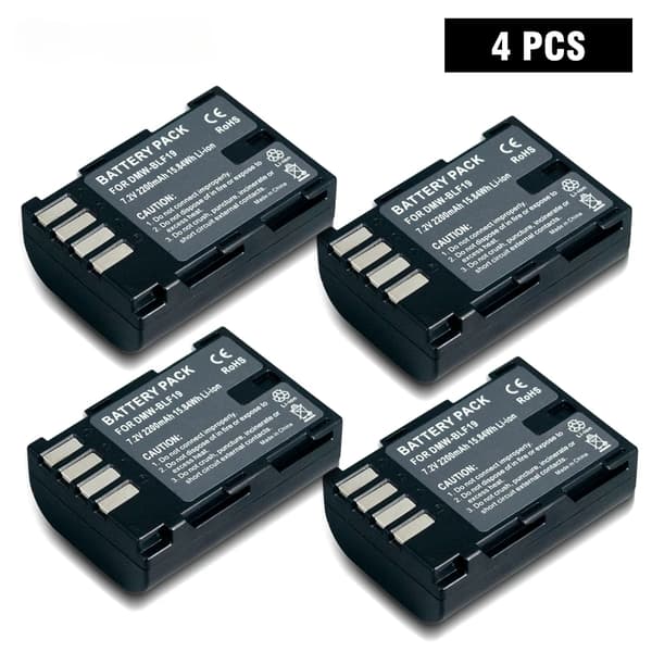 DMW-BLF19 Kameran akku, 2200mAh kapasiteetti, kaksois-USB-laturi,4kpl Akut