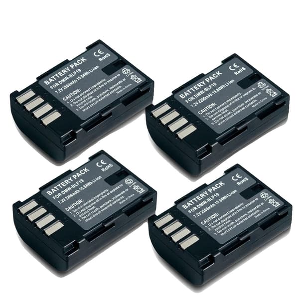 DMW-BLF19 Kameran akku, 2200mAh kapasiteetti, kaksois-USB-laturi,4kpl Akut