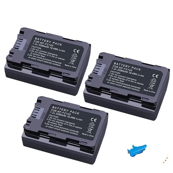 NP-FZ100 Akun Pakkaus, Kaksois-LCD Laturi, 2280mAh Kapasiteetti,3kpl Akku