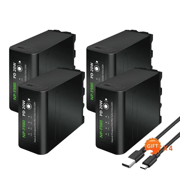 Akku laturilla, suuri kapasiteetti 10800mAh, nopea latauskyky,4Pcs-a