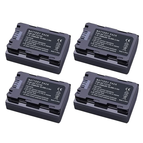 NP-FZ100 Batteripakke, Multifunktionsoplader, 2280mAh Kapacitet,4stk batteri