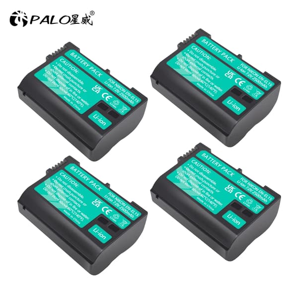 PALO EN-EL15 Akun Pakkaus, Korkea Kapasiteetti 2500mAh, LCD USB Laturi Mukana,4kpl akku