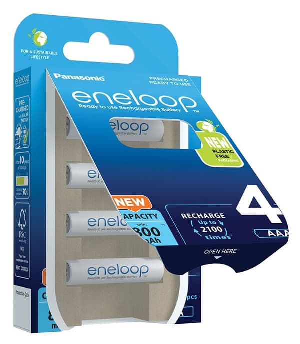 PANASONIC ENELOOP AAA 800 mAh ladattavat paristot 4 kpl (BK-4MCDE/4CP)