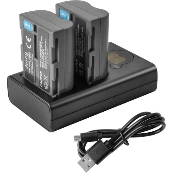 2 X EN-EL3E Reservbatterier och Dubbel Laddare Kompatibel med Nikon D50,D70,D70s,D80,D90,D100,D200,D300,D300S,D700 D900 Dig