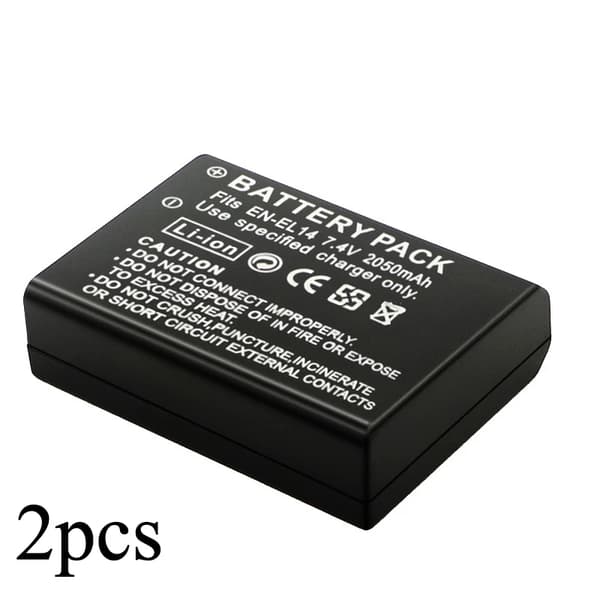 2050mAh EN-EL14 Kameran Akun, Yhteensopiva Useiden Nikon Mallien Kanssa, Sisältää Erittäin Pitkän Käyttöiän,2kpl akku
