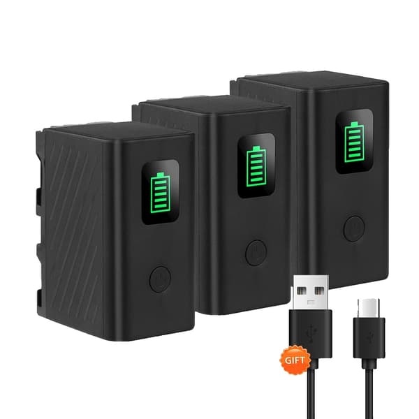 PALO NP-F750 Akun, 6000mAh Kapasiteetti, Ladattava Li-ion,3 kpl NP-F750 akkua