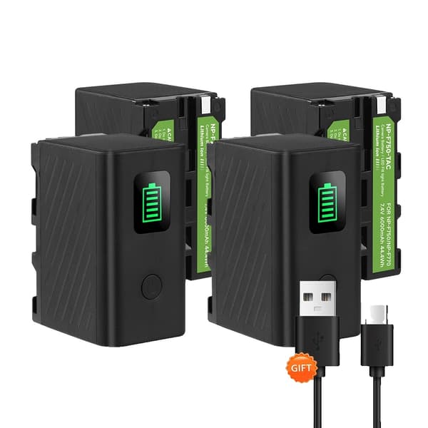 PALO NP-F770 Batteri, 6000mAh Kapacitet, CE Certificeret,4 stk batteri