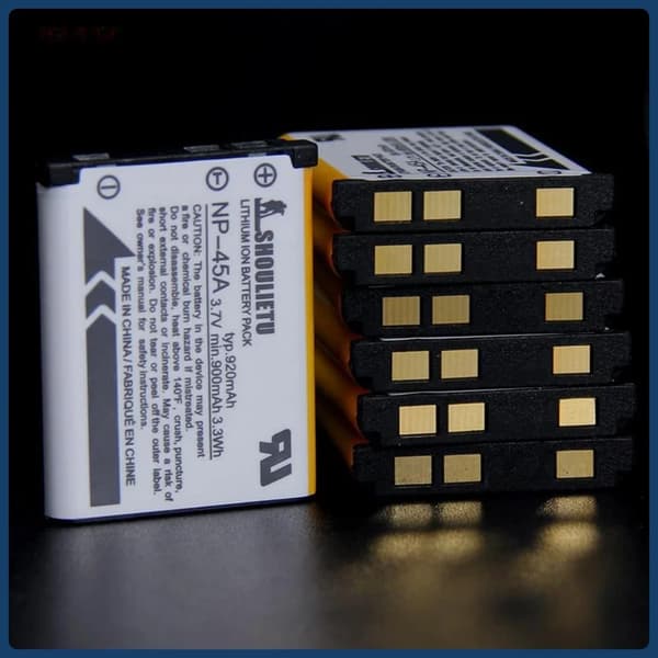 Erstatningskamera-batteri, 920mAh Li-Ion, kompatibelt med NP-45-serien,4 Batteri