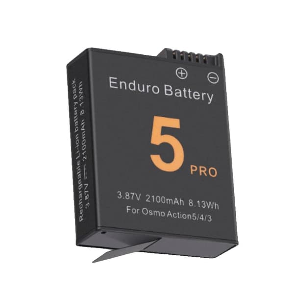 Batteri- og opladerpakke til DJI Osmo Action 5 Pro, 2100mAh kapacitet, dual slot oplader,2Pcs Batteri