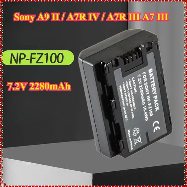 Kameran akku NP-FZ100, 2280mAh kapasiteetti, 7.2V jännite,2 kpl