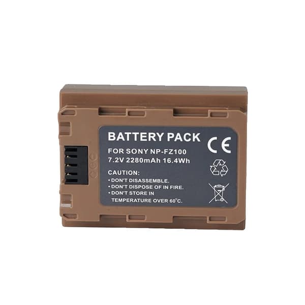 NP-FZ100 batteri, 2280mAh kapacitet, Type-C indgang,1 stk. batteri