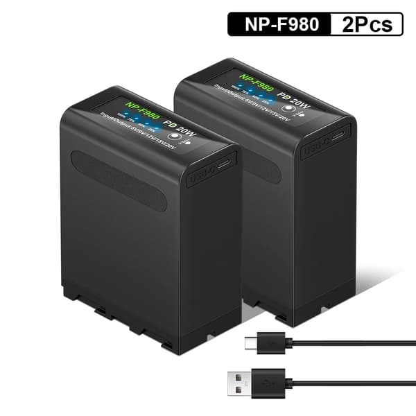 Genopladeligt kamera batteri, 10800mAh kapacitet, PD20W hurtigopladning,NP-F980X2