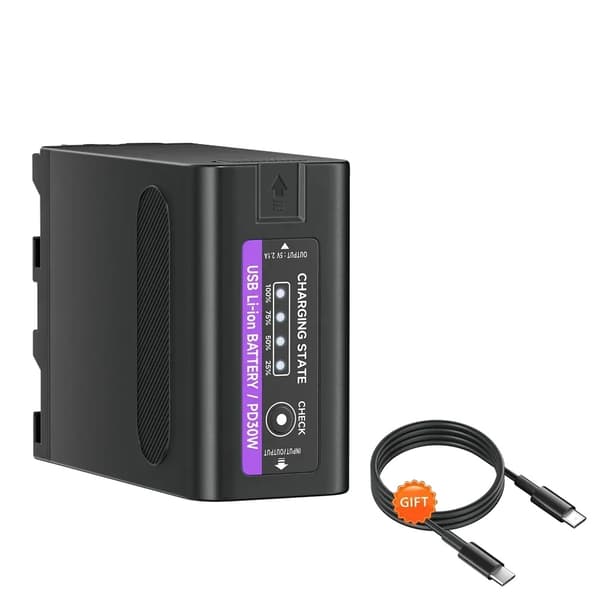 Ladattava kameran akku, LED-virranäyttö, Type-C PD 30W nopea lataus,1 kpl F990 akku