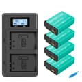 Pikkukuva 1 / 2: PALO LP-E17 Akun Pakkaus, 1800mAh Kapasiteetti, Kaksoislataaja Mukana,4akku ja laturi