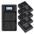 Miniatyrbillede 1 af 2: Nikon EN-EL14 Batteri, Kompatibel med D3100-D5600, LCD Oplader inkluderet, 4 batteri 1 oplader