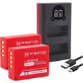 Miniatyrbild 1 av 4: Batteri - BAXXTAR - NP-W126s NP-W126 - 2x 1140mAh - Mini LCD Laddare - Li-Ion