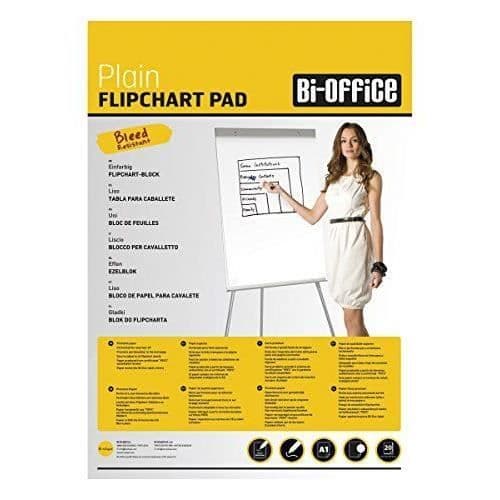 Bi-Office FL0117203 Paket med 5 släta papperskuddar för konferensstafli A1 20 ark 70 g-m²