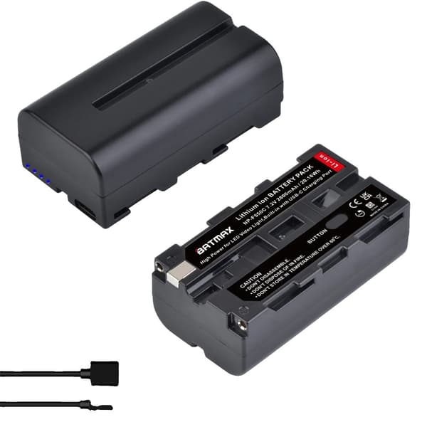 2800mAh USB-C opladningsport NP-F550 batteri, genopladeligt, standardbatteri,2Stk