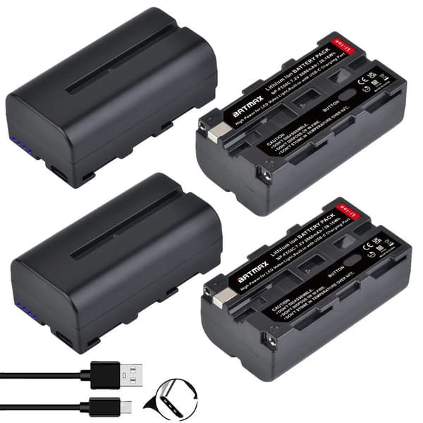2800mAh USB-C-latausportti NP-F550-akku, ladattava, standardiakku,4Kpl