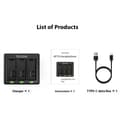 Miniatyrbillede 2 af 6: TELESIN S0-BCG-1 Til GoPro Hero 13 Batterioplader Dock Base 3 Opladningsboks