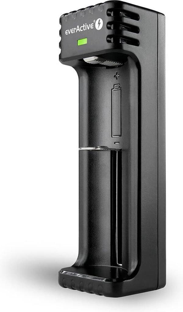 Batterioplader til Li-ion genopladelige batterier everActive LC-100 Sort
