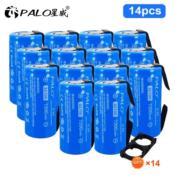 LiFePO4 batteri, 7200mAh kapacitet, høj effektudladning, 8 stk batteri