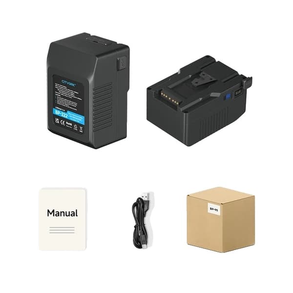 V Mount-batteri, hög kapacitet, kompatibelt med Sony-videokameror, BP-185 12500mAh