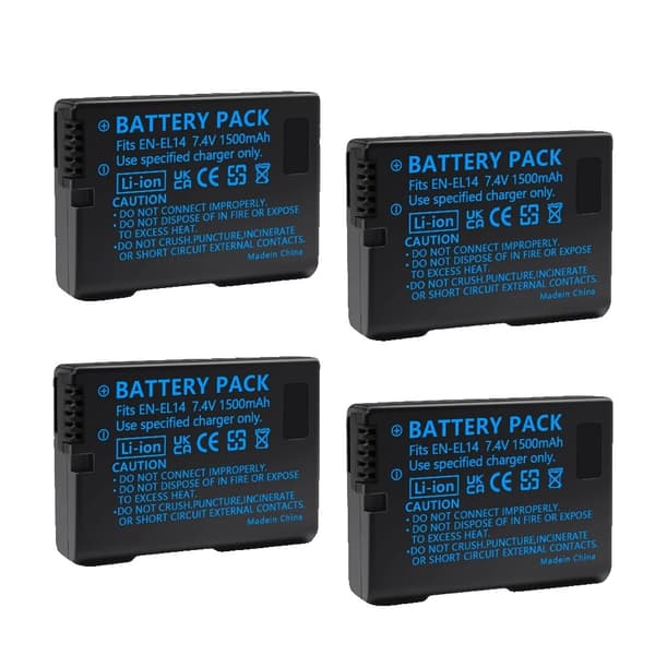 Nikon EN-EL14 batteriladdare, förvaringsväska, kompatibel med D3100 D3200 D3300., 3 st batterier