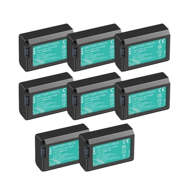 NP-FW50 Batteri, 2250mAh Kapacitet, Dobbelt Oplader,8STK FW50
