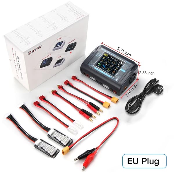 HTRC T240 DUO Lipo Oplader, Dobbelt Kanal, 240W Strømudgang,T240 EU STIK