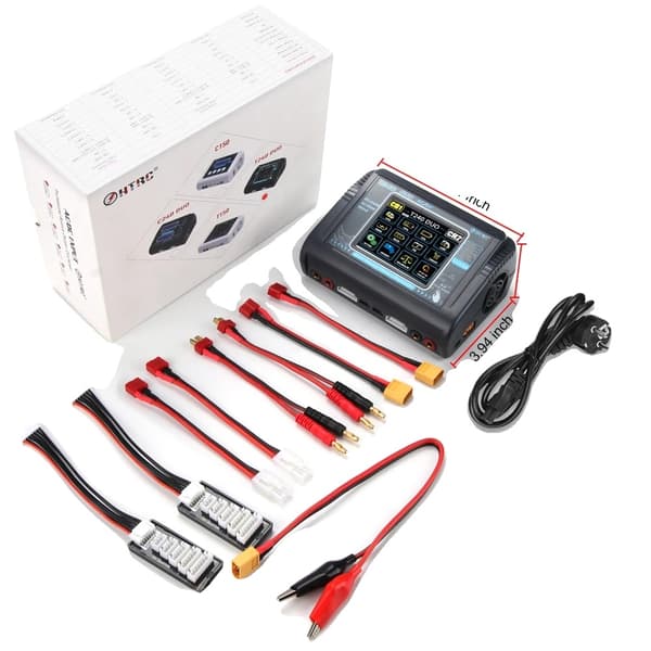 HTRC T240 DUO Lipo Oplader, Dobbelt Kanal, 240W Strømudgang,T240 EU STIK
