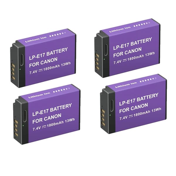 LPE17-batteri til Canon-kameraer, 1800mAh kapacitet, Type-C opladning,6STK 4PCS