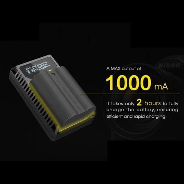 Nitecore UNK2 Dual USB-laddare - Nikon EN-EL15