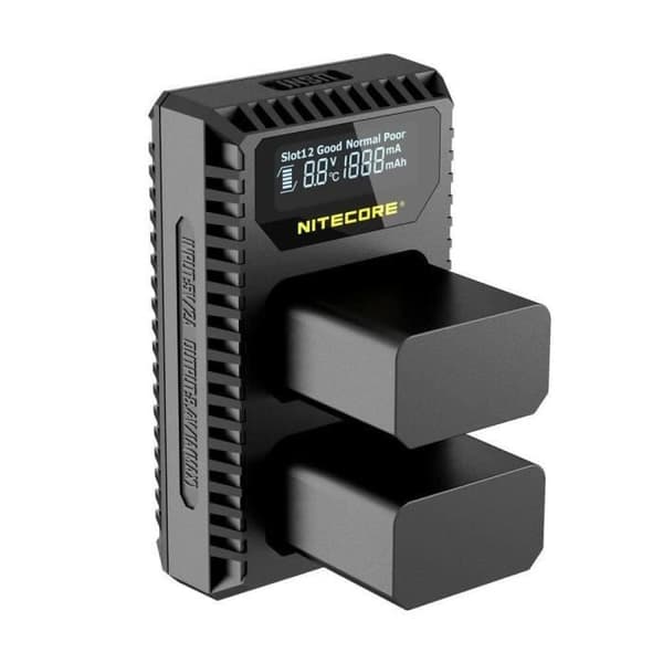 USB-laddare - Nitecore - USN1 - Dubbel plats - NP-FW50 kompatibel - Intelligent hantering