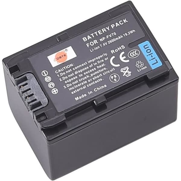 Laddningsbart Batteri - DSTE - NP-FV70 - 2-pack - Reseladdare DC04E - 7.2V/2600mAh